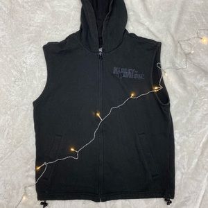 size M harley davidson sleeveless vest w/hood